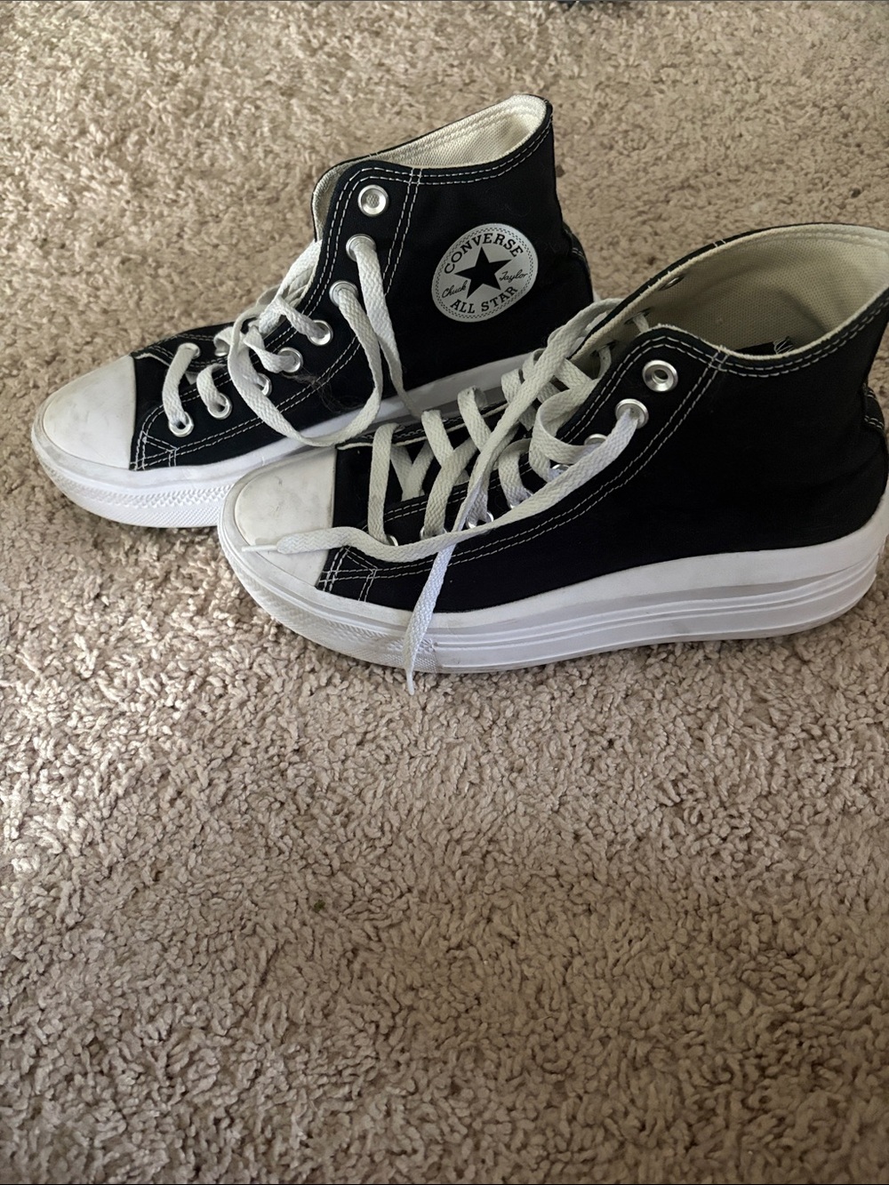 Converse Black and White Platform High Top Sneakers